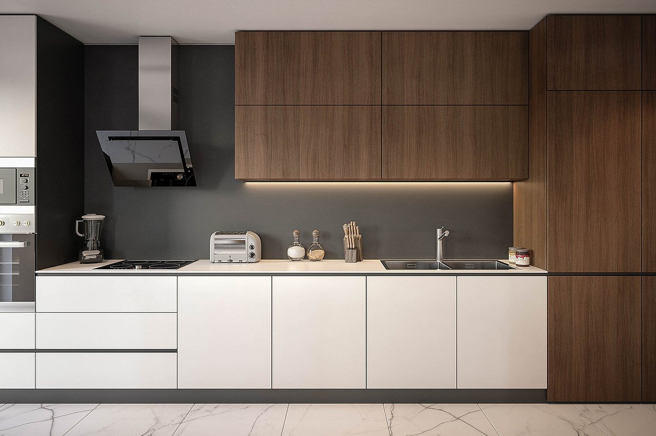 Dark Walnut frameless / european kitchen cabinets