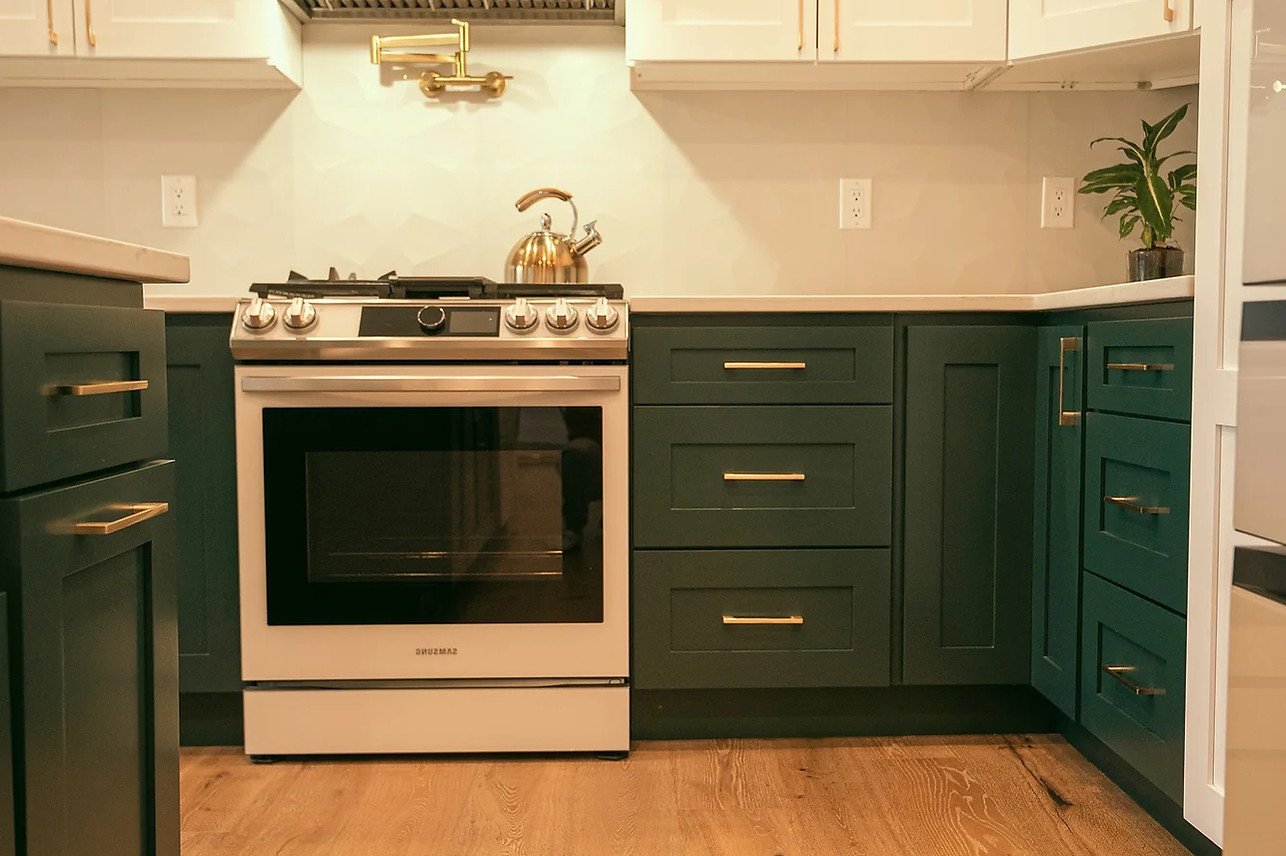 Finished kitchen with custom cabinetry by C&A Contracting