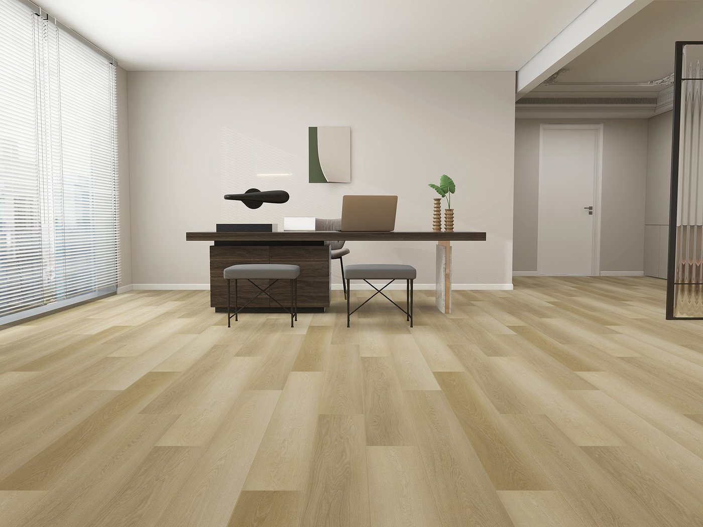 Aveline Woodland luxury vinyl plank flooring shown in a finished room