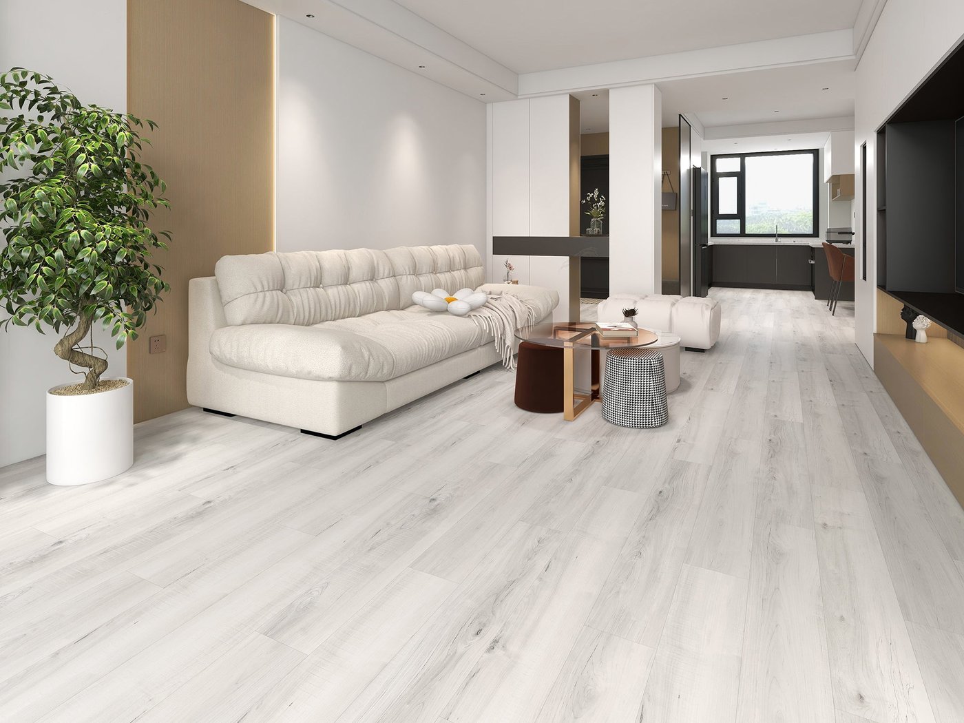 Bahia Coastal luxury vinyl plank flooring shown in a finished room