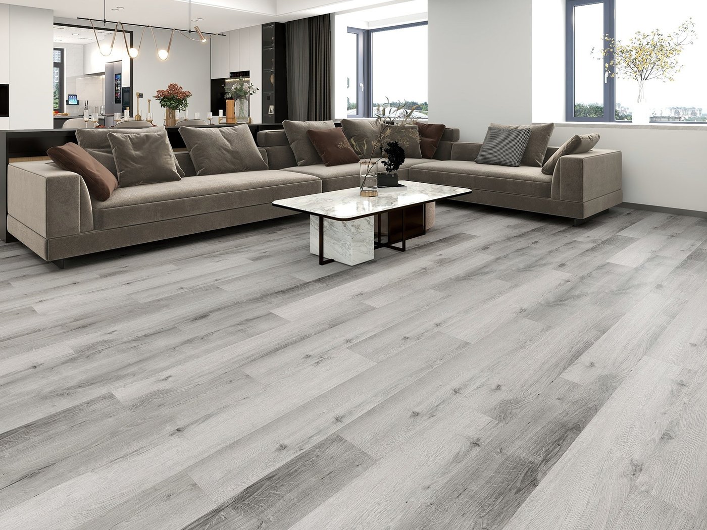Captiva Coastal luxury vinyl plank flooring shown in a finished room