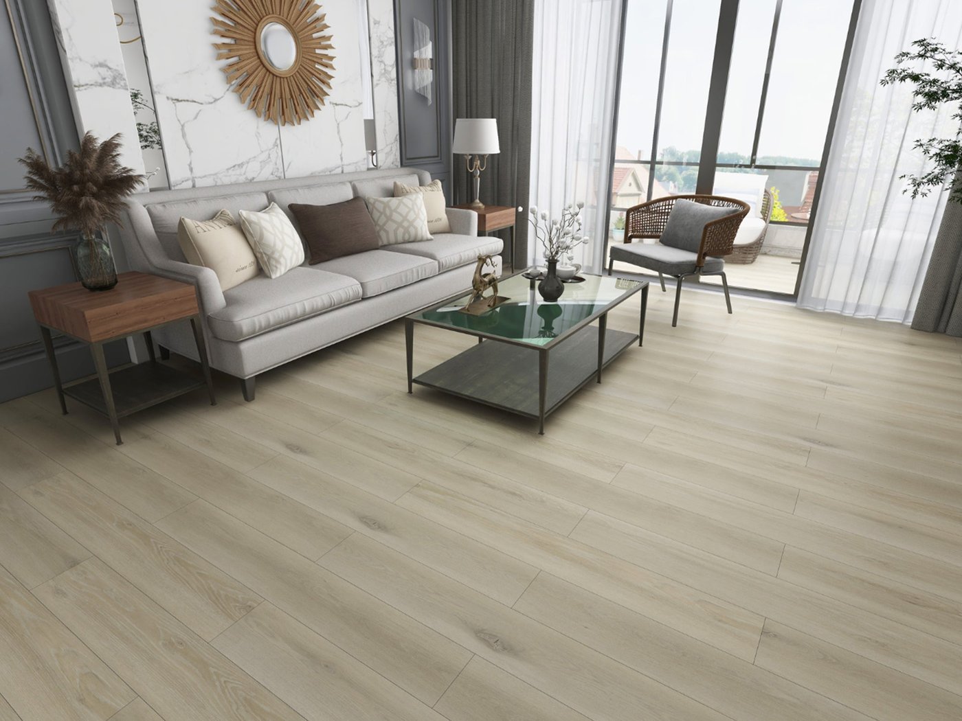 Colhoun Woodland luxury vinyl plank flooring shown in a finished room
