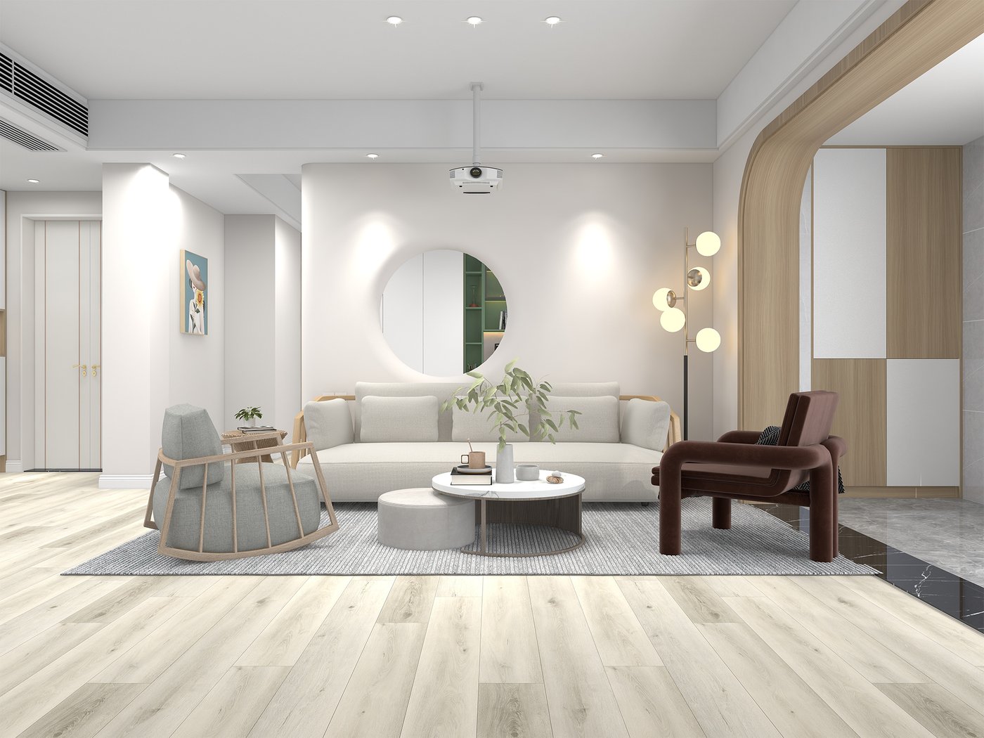 Echelon Metropolitan luxury vinyl plank flooring shown in a finished room