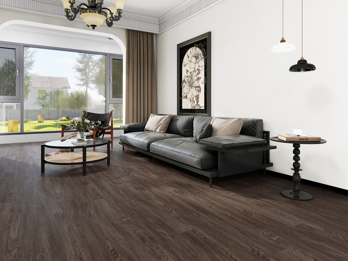 Gotham Metropolitan luxury vinyl plank flooring shown in a finished room