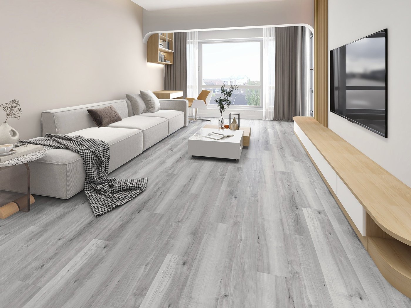 Madeira Coastal luxury vinyl plank flooring shown in a finished room