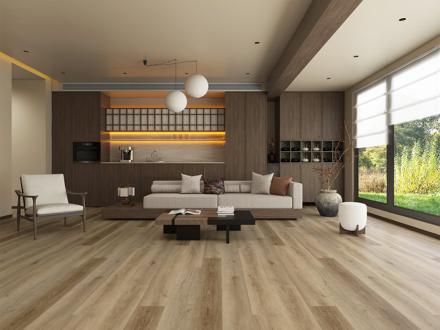 SoHo Metropolitan luxury vinyl plank flooring shown in a finished room