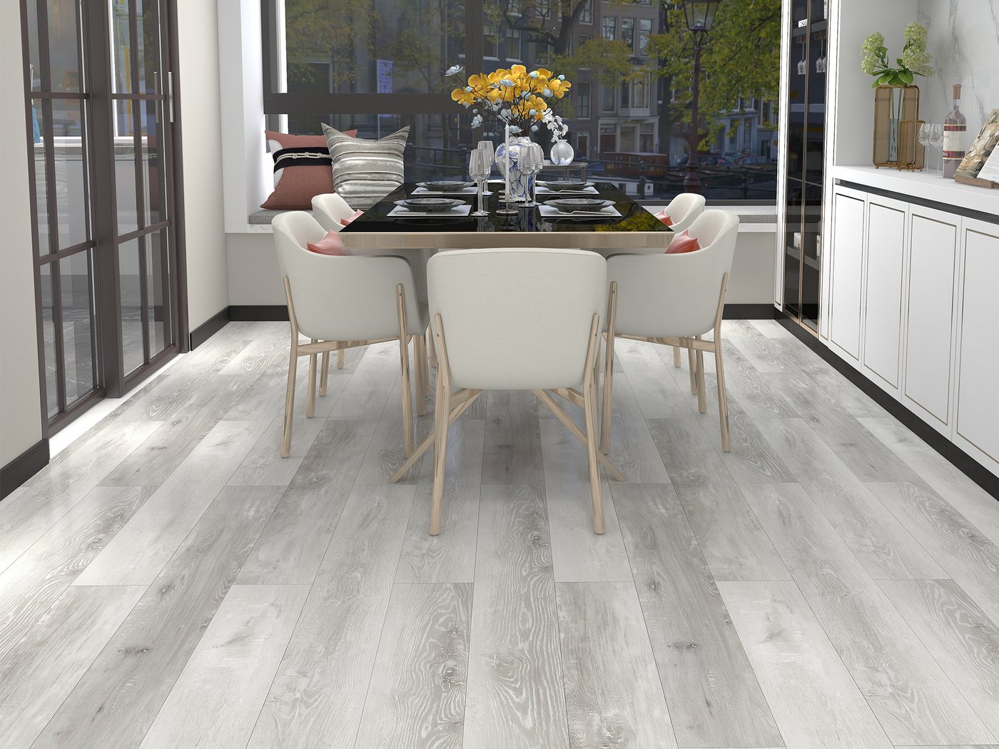 Tribeca Metropolitan luxury vinyl plank flooring shown in a finished room