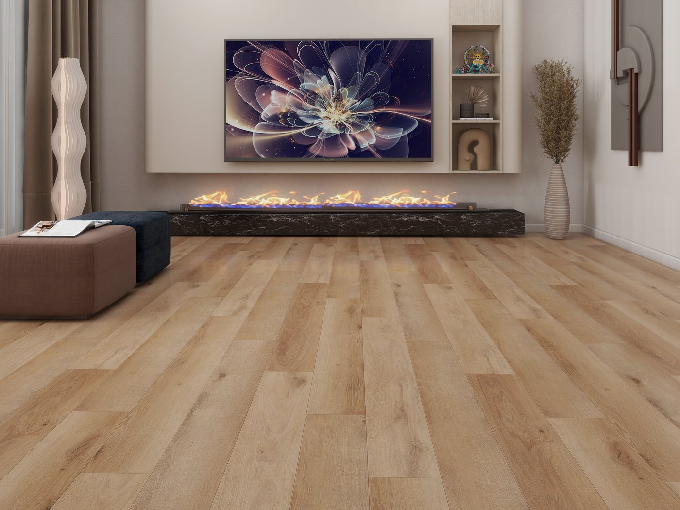 Vanderbilt Coastal luxury vinyl plank flooring shown in a finished room