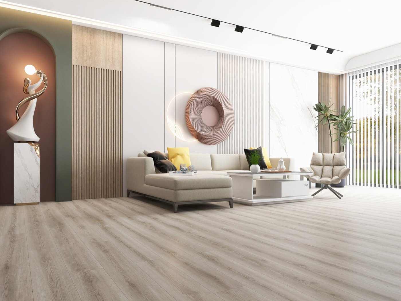Whistman Woodland luxury vinyl plank flooring shown in a finished room
